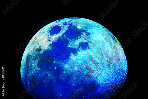 Shining moon on a dark background. Elements of this image furnished by NASA