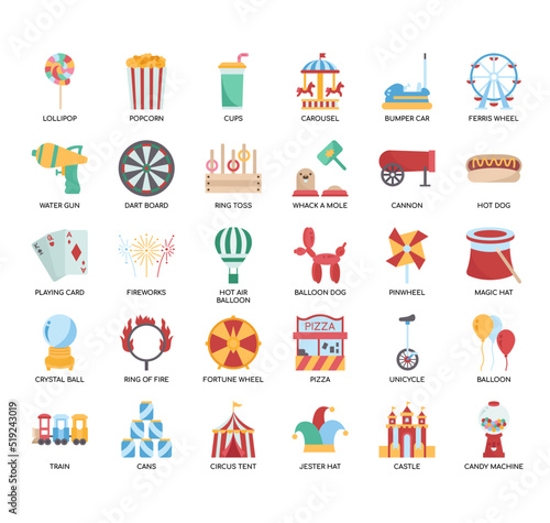 Set of Fair thin line icons for any web and app project.