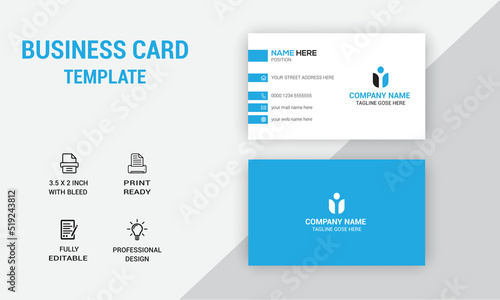 Creative Business Card Design.  Company Card Design. Photos & Vector Standard Template