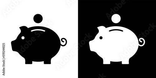 Set of piggy bank icon. Piggy bank icon. Vector illustration. Piggy bank for saving money. Piggy bank for coin. Saving money.