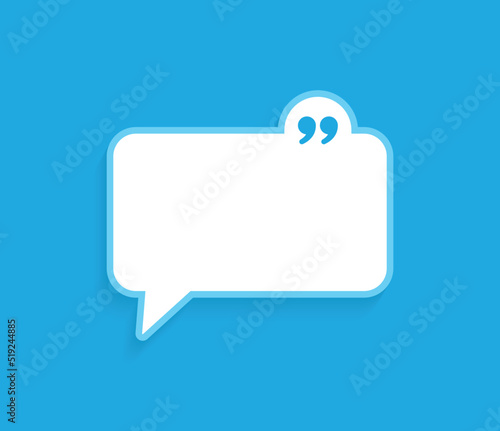 Quote message empty template vector illustration. Templates of texting quote frame box for definition, remark, and citation design. photo