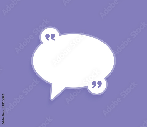 Quote message bubble frame blank template vector illustration.