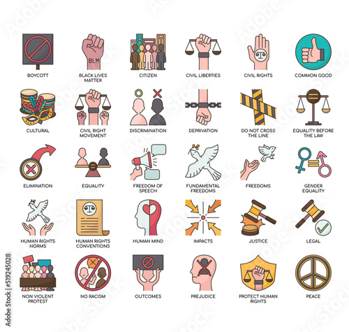 Human right , Thin Line and Pixel Perfect Icons