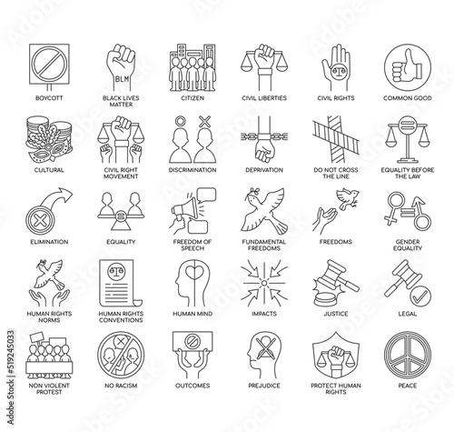 Human right , Thin Line and Pixel Perfect Icons