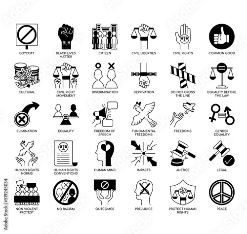 Human right , Thin Line and Pixel Perfect Icons