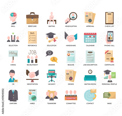 Set of Job Interview thin line icons for any web and app project.