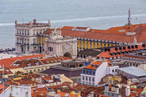 Panoramic view of Lisbon city from Monastery viewpoint, Lisbon, Portugal