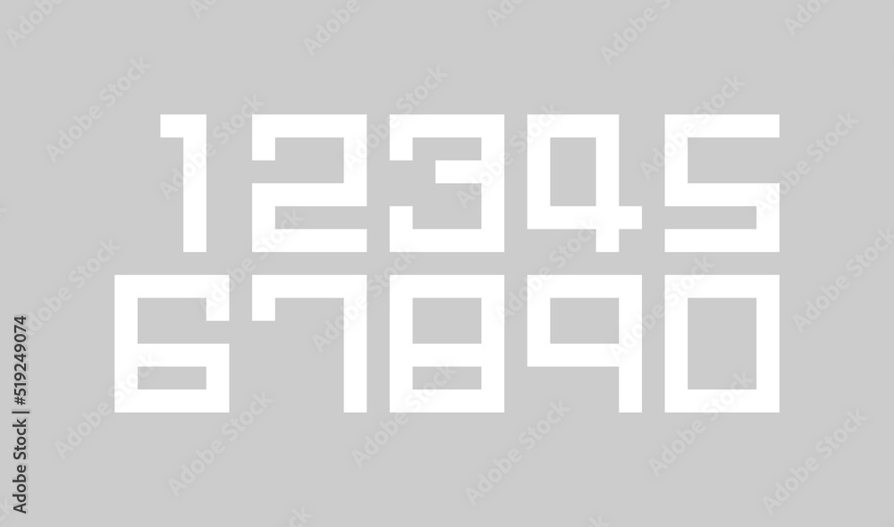 Number set vector font , modern design. Number set vector font , modern design.