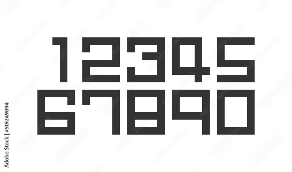 Number set vector font , modern design. Number set vector font , modern design.