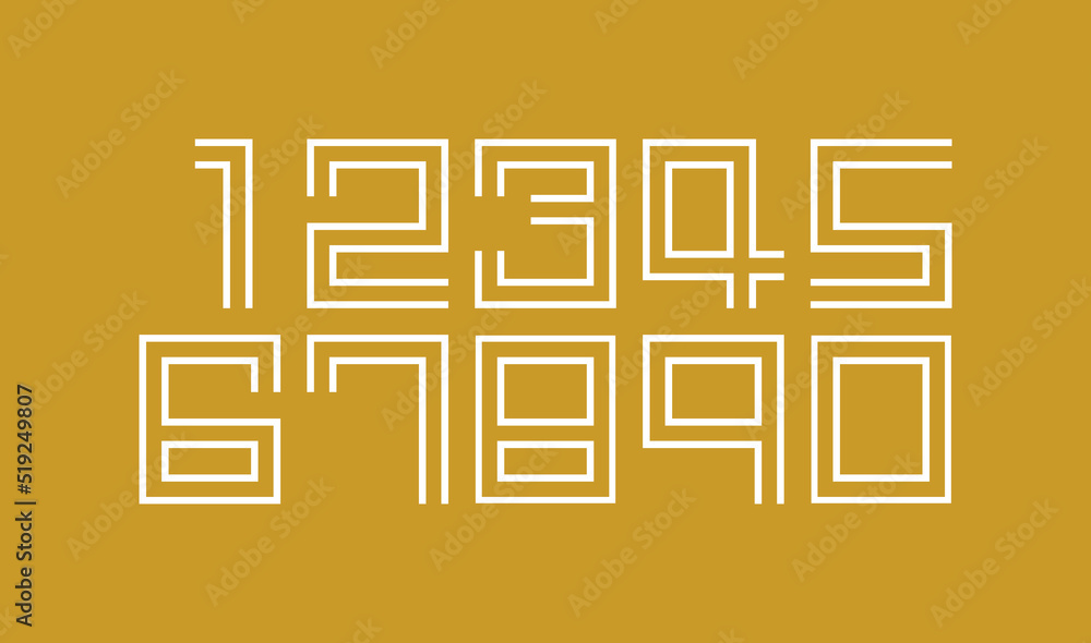 Number set vector font , modern design. Number set vector font , modern design.