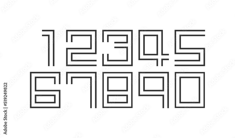 Number set vector font , modern design.