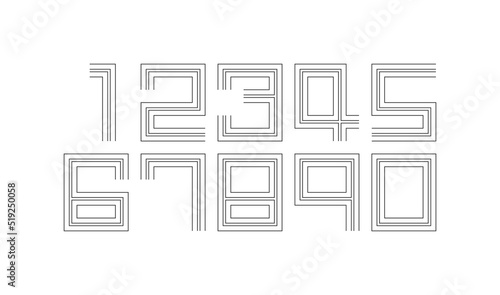 Number set vector font , modern design.