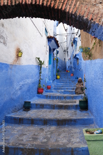 Blue Steps Dotted with Plant Pots © Azman