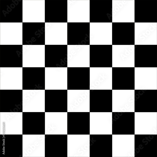 Black checkered boardd. Geometric texture. Abstract Mosaic surface. Vector illustration. stock image.