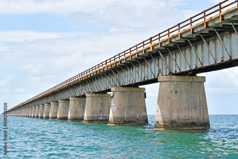 Old 7 Mile Bridge near Marathon in Monroe County, Florida, United States. Old 7 Mile Bridge near Marathon in Monroe County, Florida, United States.