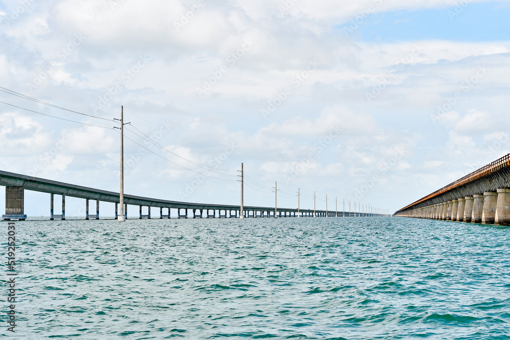 Old 7 Mile Bridge near Marathon in Monroe County, Florida, United States. 