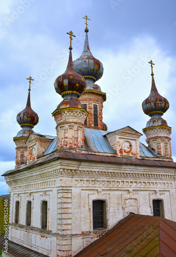 Domes of the white stone cathedral photo