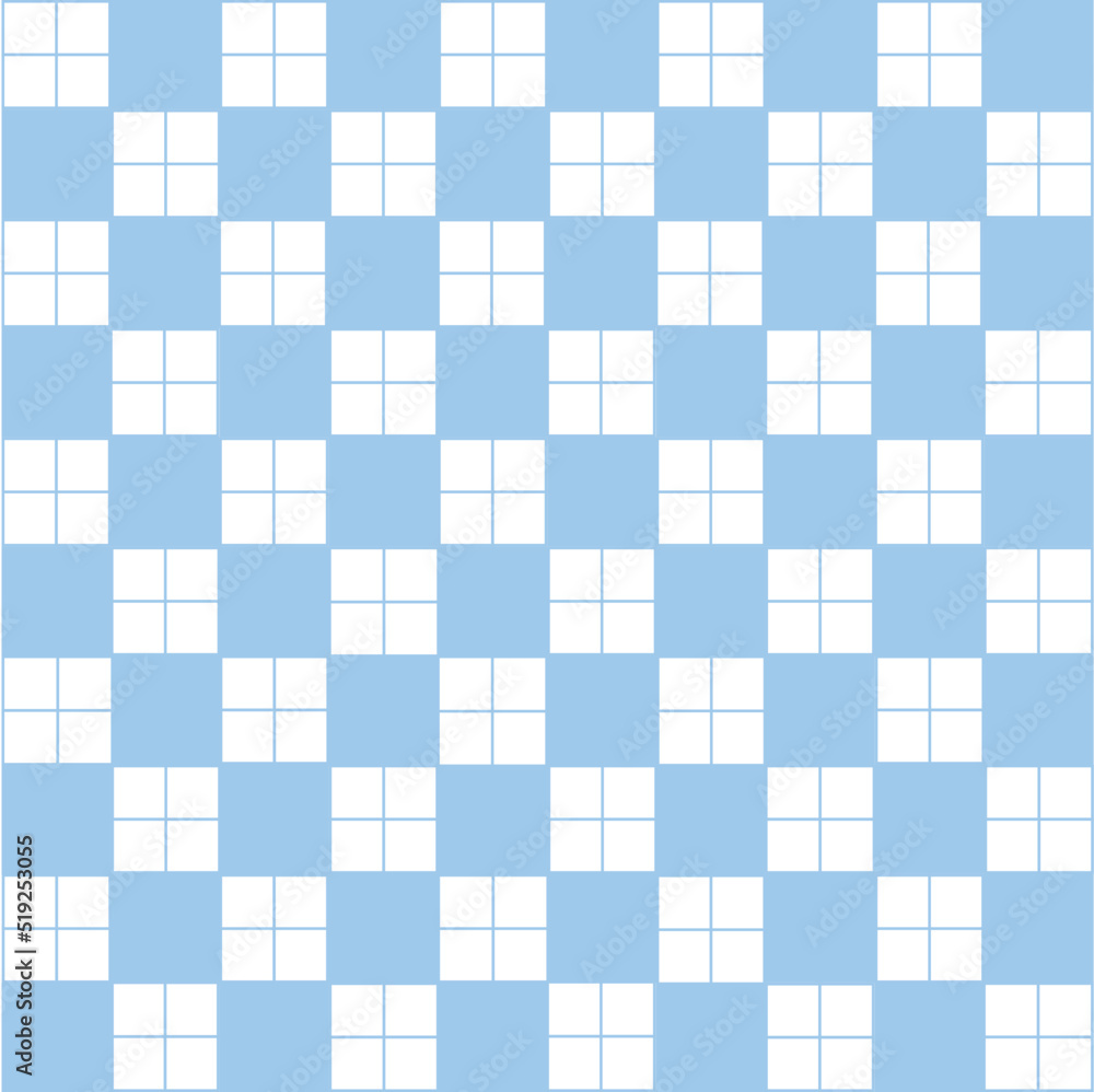 Abstract Vector Seamless blue  plaid Checkered Squares Pattern grid