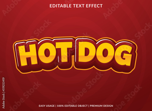 hot dog editable text effect template with abstract background use for business logo and brand