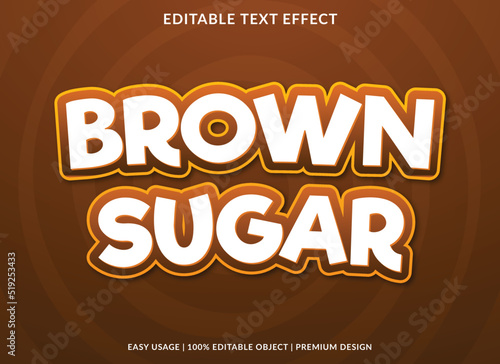 brown sugar editable text effect template with abstract background use for business logo and brand