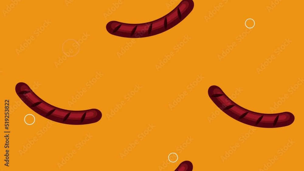 sausages frieds food pattern animation sausages frieds food pattern animation