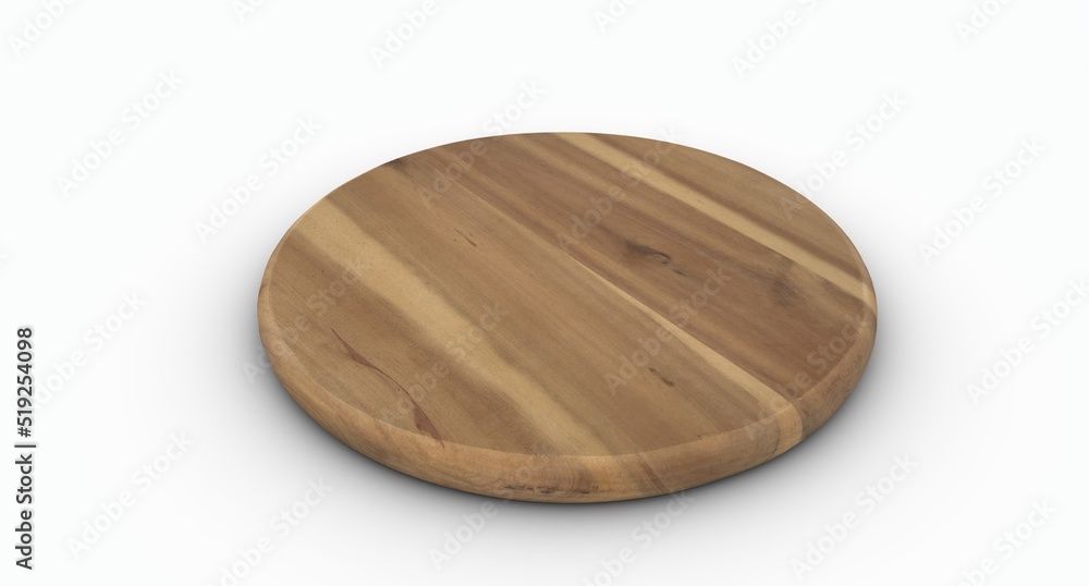 Brown Wooden cutting serving board side view on a white background Brown Wooden cutting serving board side view on a white background