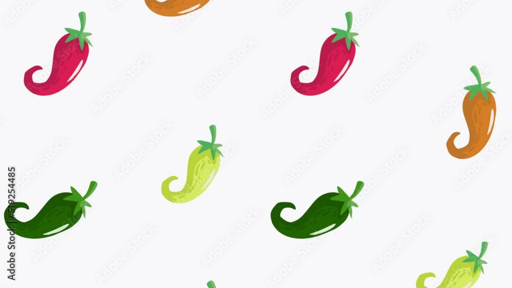 red chili peppers pattern animation red chili peppers pattern animation