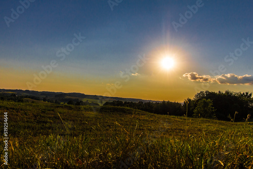 Fields in a rural landscape in an early summer evening  Ohio