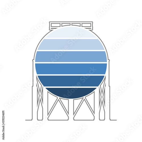 Energy generation and heavy industry. Liquified gas storage tank with loading bar scale