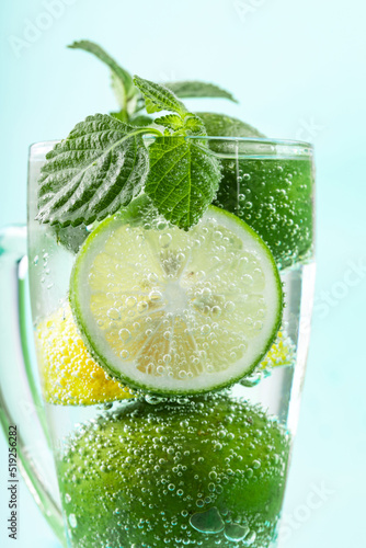Fresh lemonade fizzy cold drink