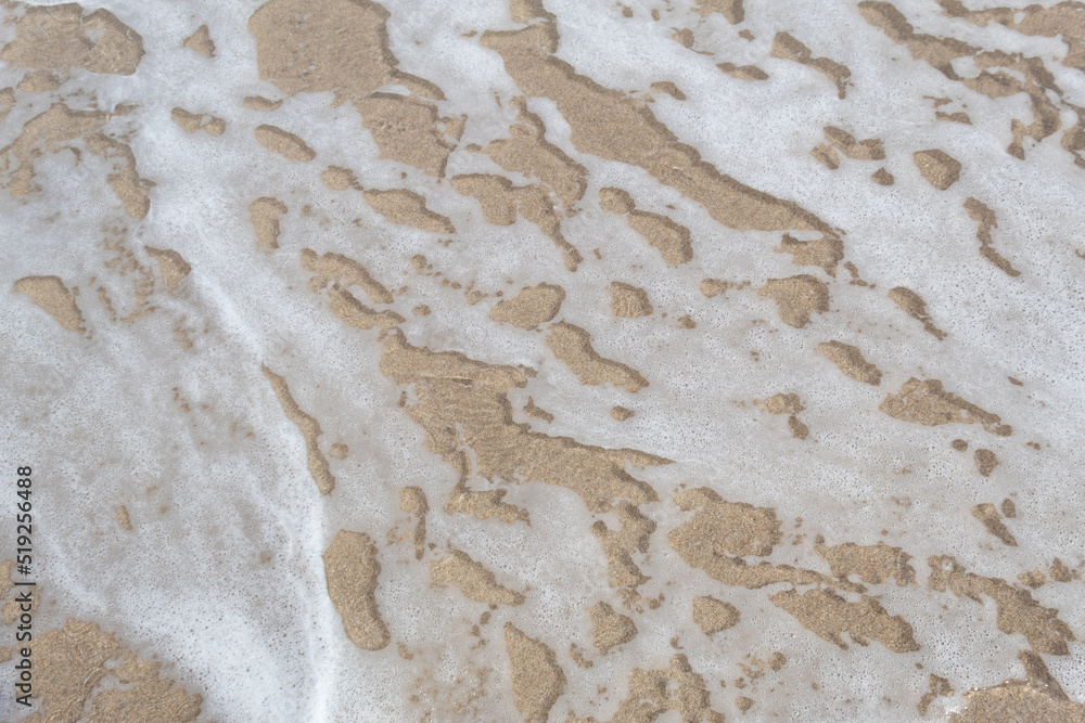 Sea water puddle background on beach sand Sea water puddle background on beach sand