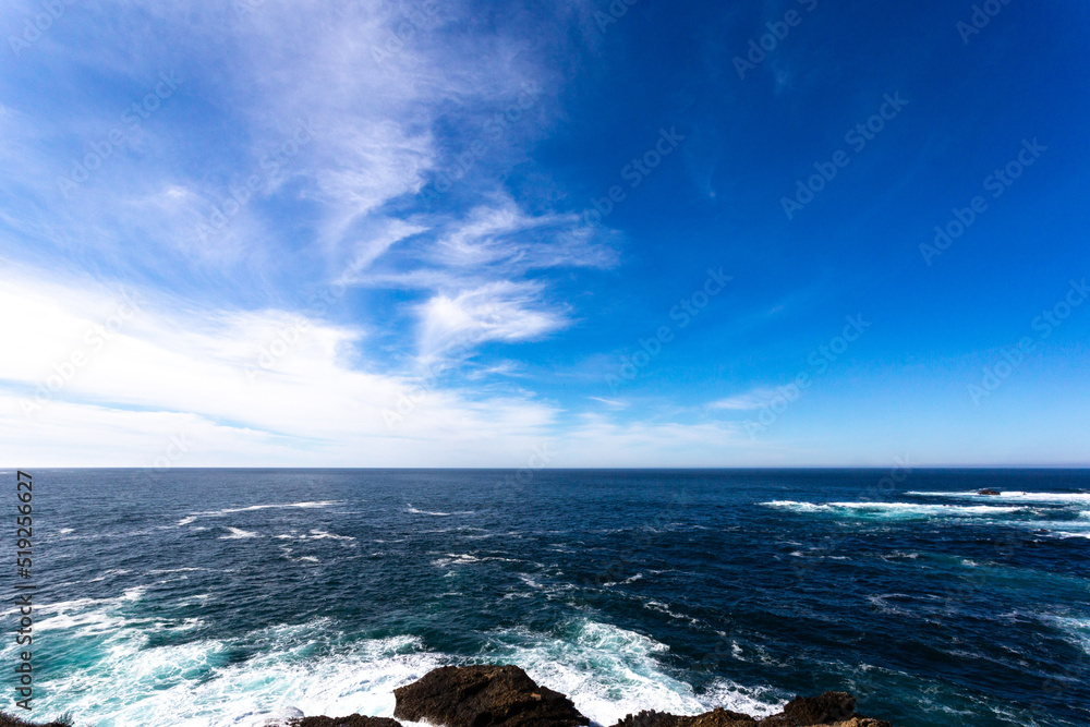 A view on the Pacific ocean coast 