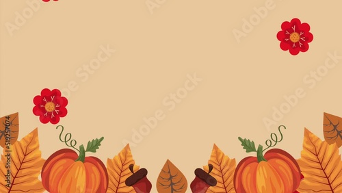 autumn season frame decorative animation