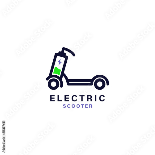 electric scooter vector icon logo design