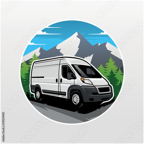 rv camping car illustration logo vector
