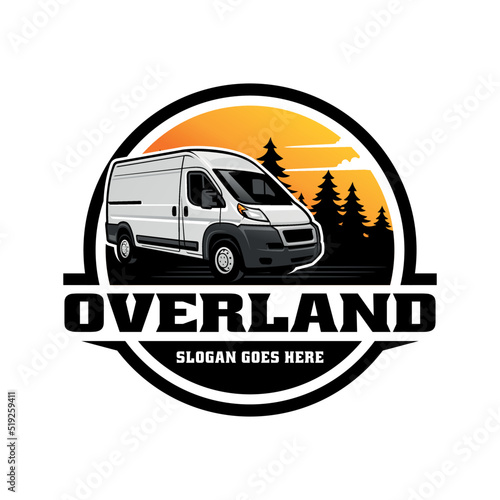rv camping car illustration logo vector
