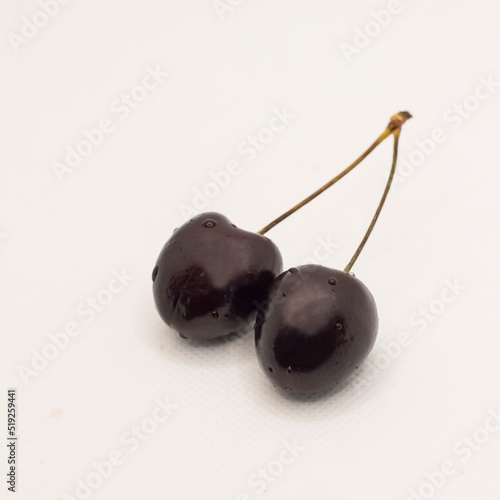 Cherry fruits on a white background