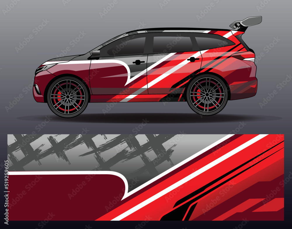 Fototapeta premium Car wrap decal graphics. Abstract eagle stripe, grunge racing and sport background for racing livery or daily use car vinyl sticker