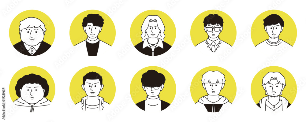 様々なタイプの人達 アイコンセット 様々なタイプの人達 アイコンセット