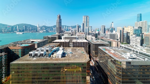 Canvas Print Scenery of Hong Kong, viewed from Tsim Sha Tsui area in Kowloon, with city skyli