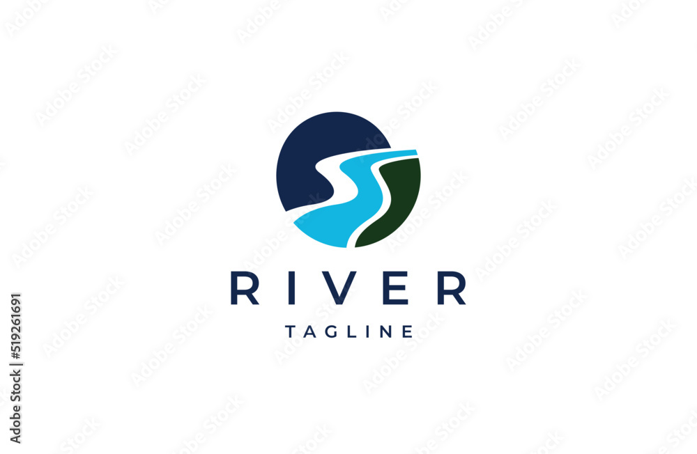 River logo icon design template flat vector illustration River logo icon design template flat vector illustration