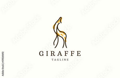 Giraffe logo icon design template flat vector illustration