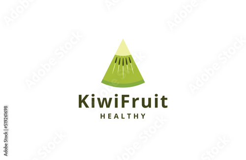 Kiwi fruit logo icon design template flat vector illustration