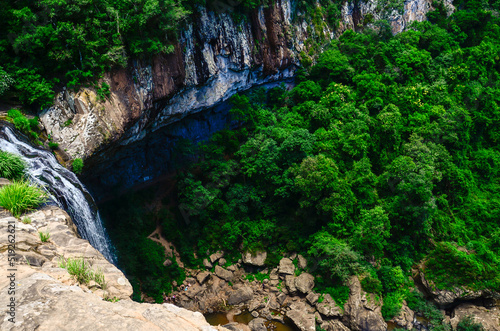View of Salto Ventoso Waterfall, in Farroupilha, Rio Grande do Sul, Brazil photo