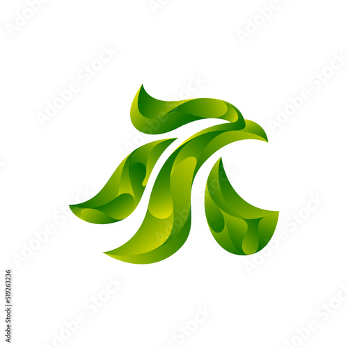 eagle logo. Abstract eagle head green gradient logo (ID: 519263236)