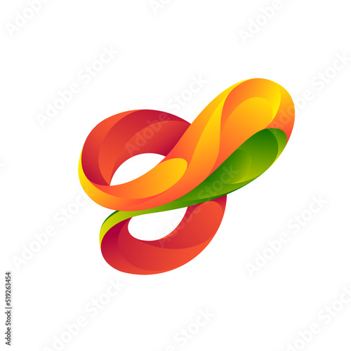 o letter splash logo. Abstract colorful gradient logo (ID: 519263454)