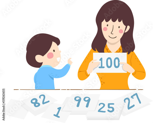 Mom Teach Kid Number Readin...