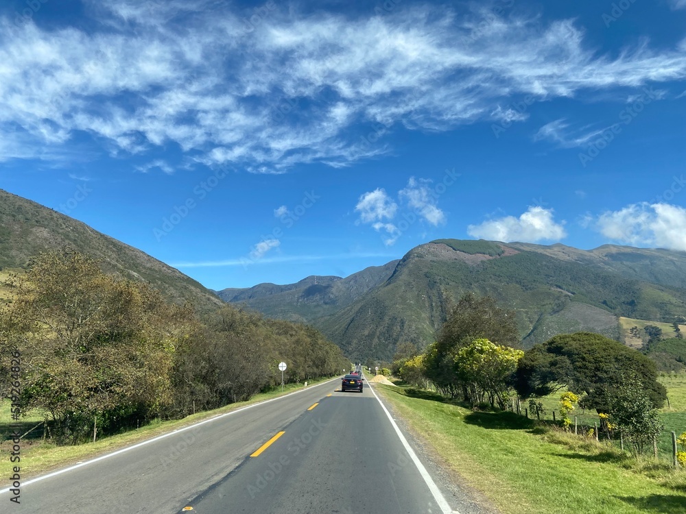 Fototapeta premium Road trip through Colombian roads
