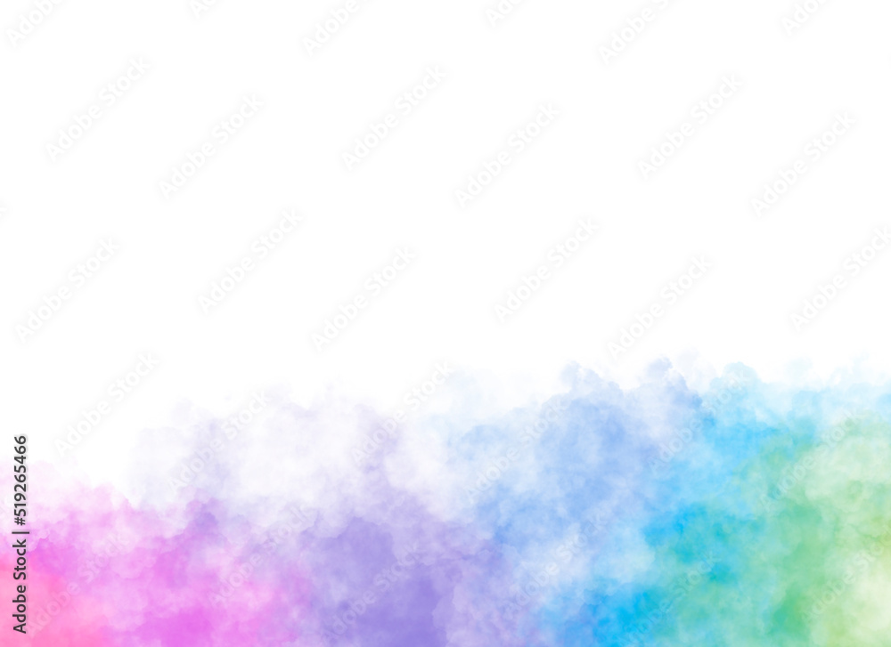 Vibrant rainbow background. Marker hand draw smudges. Colorful watercolor brush strokes texture. Brilliant and beautiful borders to decorate cards and stationary. 