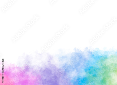 Vibrant rainbow background. Marker hand draw smudges. Colorful watercolor brush strokes texture. Brilliant and beautiful borders to decorate cards and stationary. 